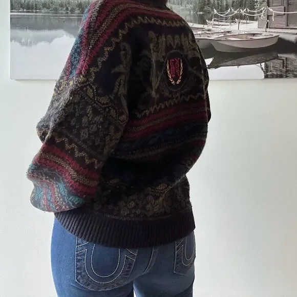 90s vintage one of a kind cabincore slouchy cardigan - Picture 2 of 9